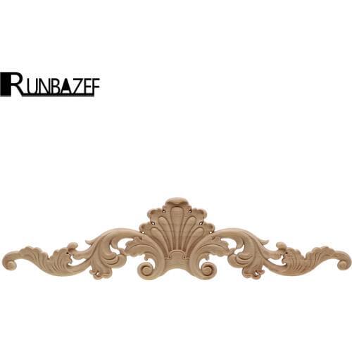 RUNBAZEF Natural Oak Wood Carved Applique Furniture Decorative Figurine Miniatures Model Home Decoration Accessories