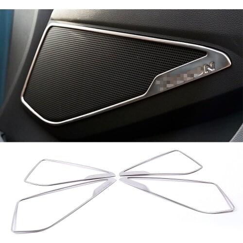 For Hyundai Tucson 2015-2020 Inner Door Speaker Audio Ring Cover Sound Frame Trim Auto Stainless Steel Decorative Sticker