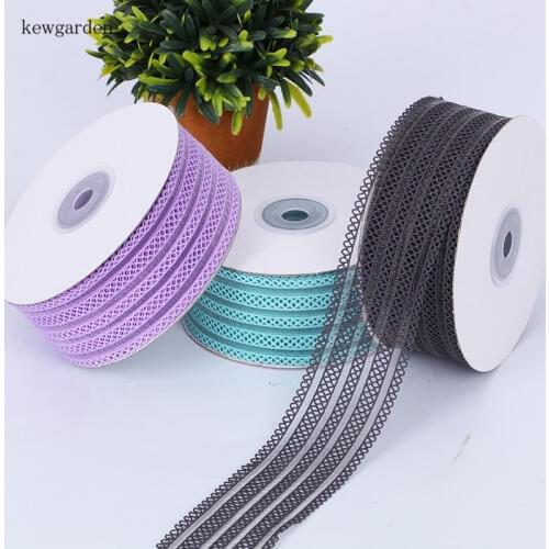Kewgarden 1-1/2" 38mm 1" 25mm Hollow Elasticity Satin Ribbons Handmade Tape DIY Bowknot Ribbon Packing Riband 10 Yards /Roll