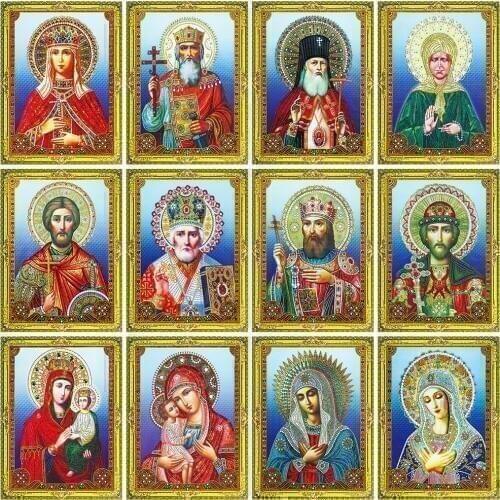 Huacan 5D Diamond Painting Special Shaped Icons 40x50cm Diamond Embroidery Mosaic Religion Home Decoration New Arrival