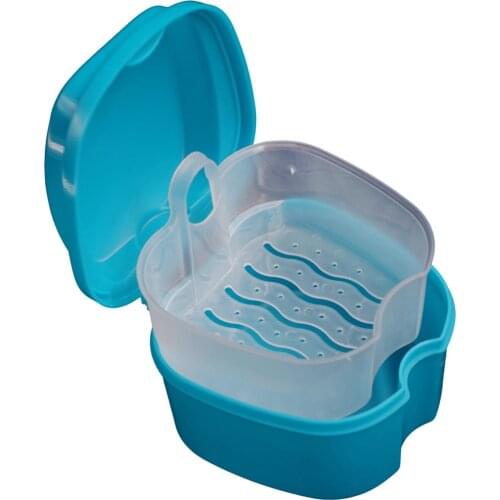 Denture Bath Box Cleaning Teeth Case Dental False Teeth Storage Box With Hanging Net Container Container Denture Boxs Container