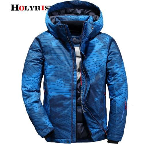 Holyrising Luxury Down Jacket Men Brand White Duck Down Streetwear Camouflage Solid Winter Coats Warm Jackets For Men 18979-5