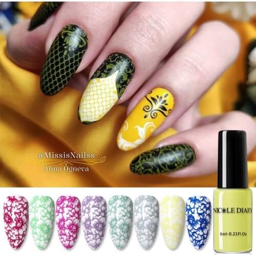 NICOLE DIARY Nail Stamping Polish Autum Winter Series Stamp Varnishes Printing Polish for Plates Image Stamp Decoration