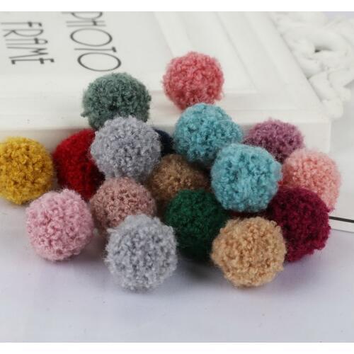20Pcs Fashion Handmade Pompoms Round Ball Charm Beads Knitting Wool Fluffy Beads For DIY Jewelry Earring Making Crafts 20mm