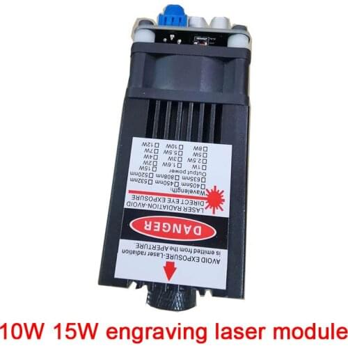High-power laser 5W 10W 15W 450NM blue light module laser head engraving and cutting with micro laser engraving