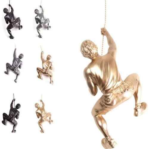 INDUSTRIAL-STYLE WALL DECORATION HANGINGS RESIN CLIMBING MAN MOUNT CLIMBER PENDANT SCULPTURE FIGURES RETRO STATUE HOME DECOR