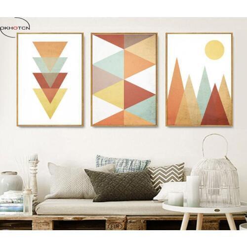 New Nordic Abstract Geometry Nursery Wall Art Picture Kids Baby Room Decor Canvas Painting No Frame Print Posters