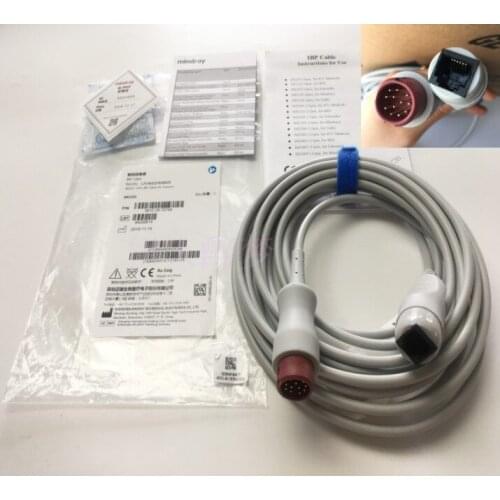 Mindray Original Invasive Pressure IBP Cable For IPM T N Series Mindray 12-pin Red Head to Abbott Connector