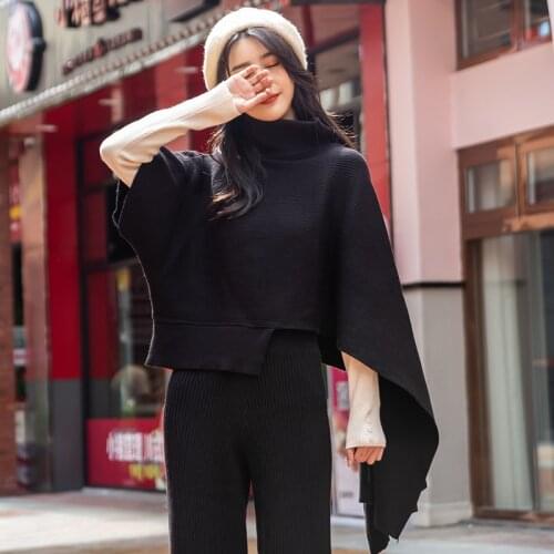 Autumn and Winter solid Color elegant women"s Sweaters + joggering pants two pieces tracksuits