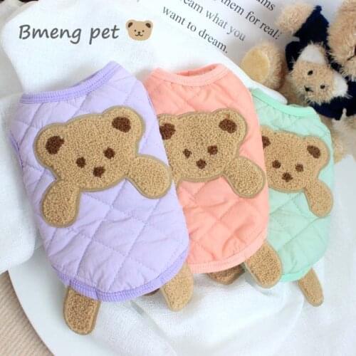 Pet autumn and winter padded warm vest cat coat autumn and winter Teddy Pomeranian puppy clothes winter coat