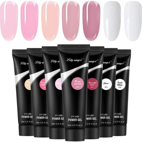 7Color/Set 15ml Pearlescent Nail Extension UV Color Finger Gel Art Nail Extension Glitter Polish Set