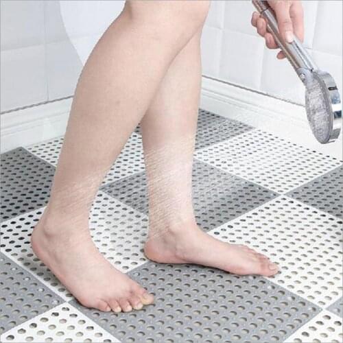 Free Cut Bathroom Anti Slip Mat, 11.8X11.8inch Non-Slip Splicing Shower Bath Rugs, Shower Mats with Large Drainage Holes