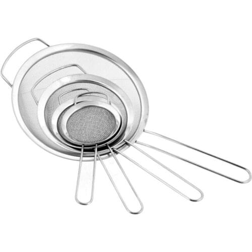 Fine Mesh Stainless Steel Strainer 4Pcs/ Set Professional Sieve Juice Egg Filter 4 Sieve Colander for Coffee ,Tea ,Vegtables