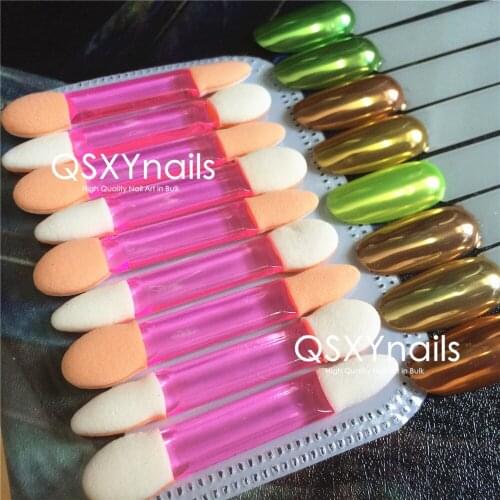 100pcs Good quality Sponge Puff Brush Double-sided Eyeshadow Stick Cosmetic Makeup Tool for Nail Art Mirror Powder Glitter