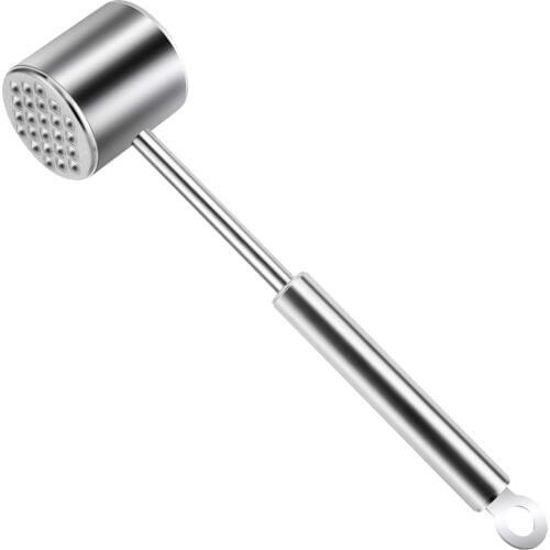 Heavy Duty Meat Hammer Dishwasher Safe Rust-proof 304 Stainless Steel Meat Pounder and Meat Tenderizer for Tenderizing and Pound