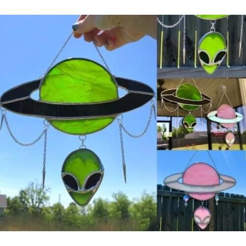 Creative Planetary Exostar Head Color Wind Bell Decorations Pendant Home Gift Wind Chimes & Hanging Decoration Crafts For Garden