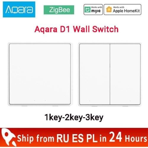 Xiaomi Aqara D1 Smart Wall Switch Zigbee Wireless Remote Control Key Light Switch Neutral Fire Wire Triple Button For Mihome App