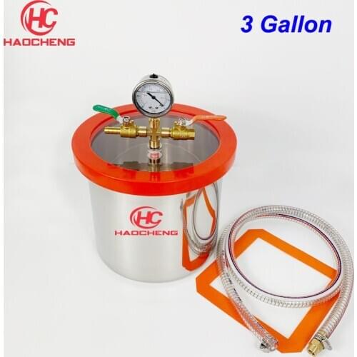 Free Shipping 3 Gal (12L) SS304 Vacuum Chamber 22cm*28cm Degassing Chamber