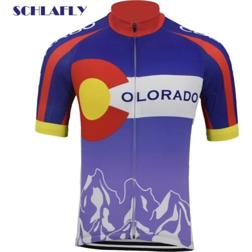 Colorado cycling jersey short sleeve bike wear dropshipping blue jersey road jersey cycling clothing schlafly cycling top