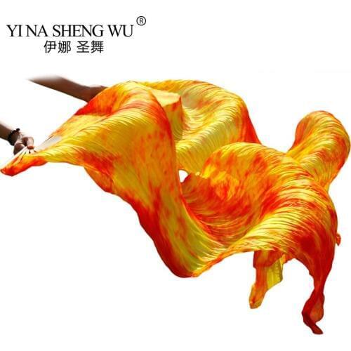 High Quality Real Silk /Imitation Silk Belly Dance Fans 1 Pair Belly Dance Performance Fans Handmade Hand Dyed Silk Fans