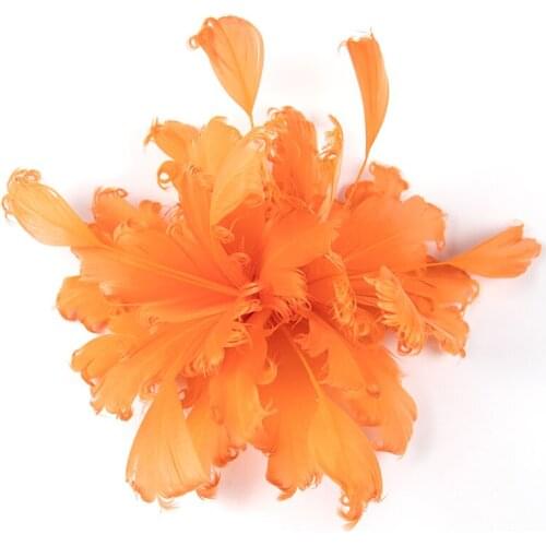 1 Pce Beautiful Feather Flower Party Bride Headwear Hair Pin Fashion Women Hair Accessories Cocktail Plume Headdress Wholesale