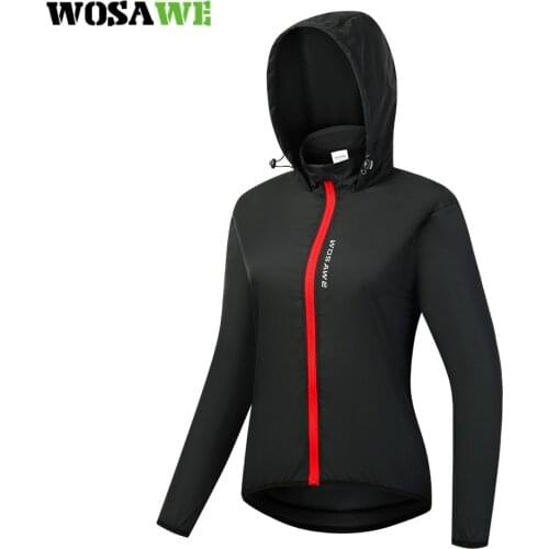 WOSAWE Women Windproof Cycling Jacket Reflective MTB Bike Jacket Outdoor Sport Running Riding Quick-Dry Summer