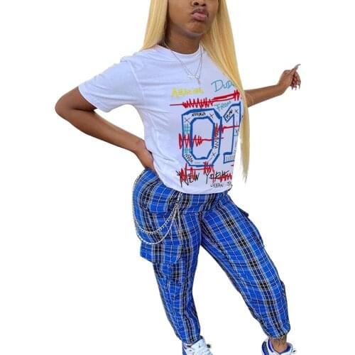 Summer Short Sleeve Patchwork Pocket 2 Pcs Set Casual Home Wear Women Sets Elegant O Neck Top Pullover + Loose Pants Jogger Suit