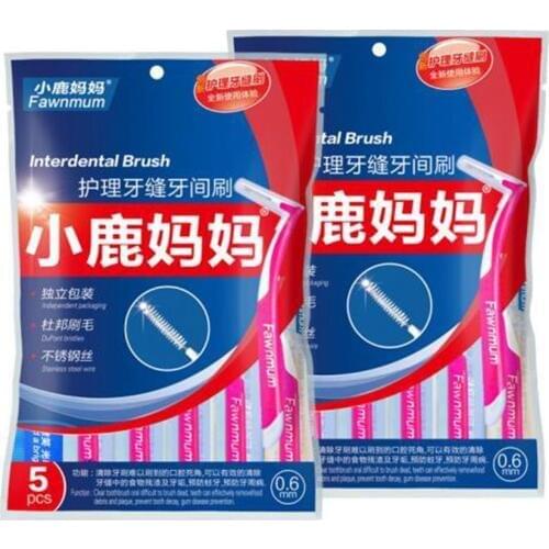 Adult Interdental Brush Small 0.7mm Orthodontic DuPont Nylon Brush Tooth Individually Packing L Style Toothpick Oral Care Tool