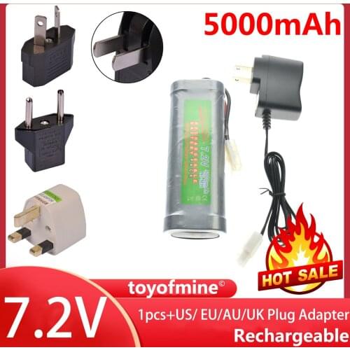 1 pcs 7.2V 5000mAh rechargeable battery pack + charger Plug