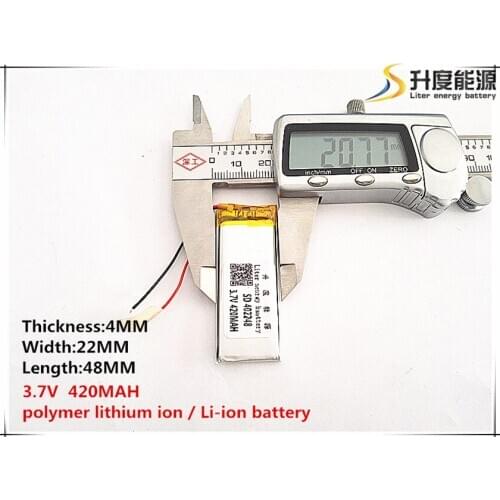 2pcs [SD] 3.7V,420mAH,[402248] Polymer lithium ion / Li-ion battery for TOY,POWER BANK,GPS,mp3,mp4,cell phone,speaker