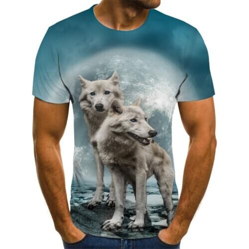 2020 New T Shirt Short Sleeve Boy/girl/kids Top Tees Men T-shirt Funny Wolf TShirt Shirt