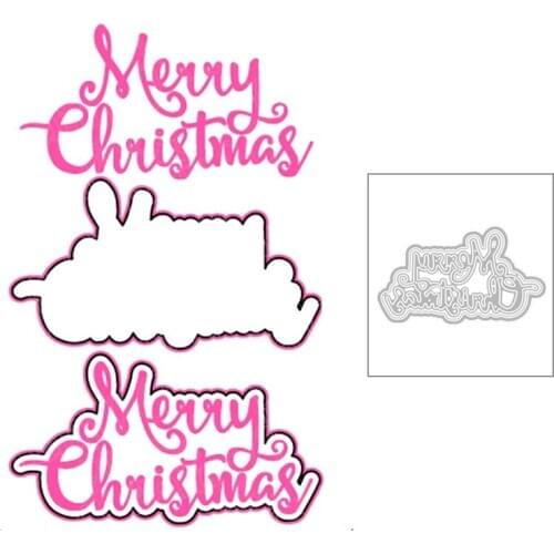2020 New English Words Merry Christmas and Shadow Metal Cutting Dies For DIY Greeting Card Cut Paper Album Scrapbooking No Stamp