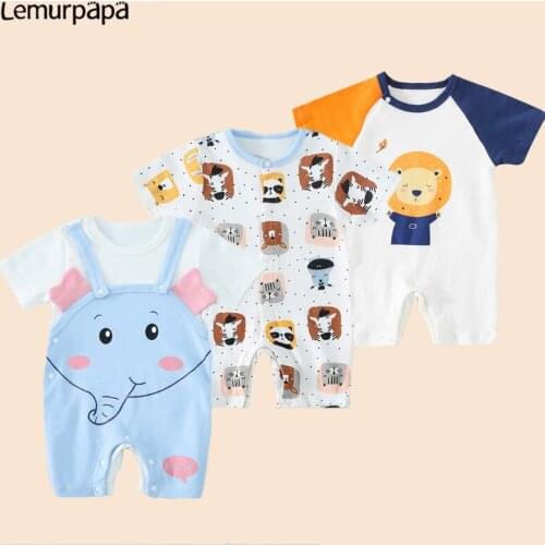 2021 Summer Baby Clothes Romper Onesie Infant Boy Girls Rompers Cartoon Duck Jumpsuits One-Pieces Outfit Short Baby Costume