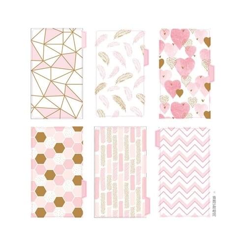 2020 Notebook dividers A5 A6 gold pink love 6 ring binder diary index divider cute kawaii planner stationery Free shipping