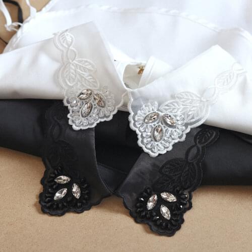 2021 Women Black Fake Collars Sweater Decoration Small Fake Detachable Collar Neck Shoulder for Women Girls Dress Accessories