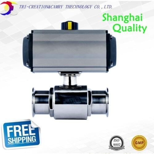 3/4" DN15 sanitary stainless steel ball valve,2 way 316 quick-install/food grade pneumatic valve_double acting straight way
