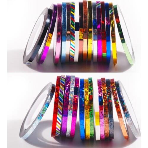 3mm 5 Rolls/Bag Colorful Rolls Striping Tape Line Nail Art Tips Sticker Nail Art Decoration Tools