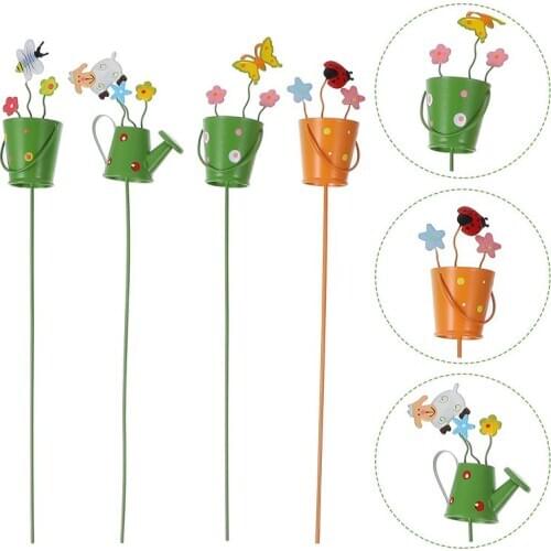 4pcs Random Style Lovely Garden Ornaments Desktop Decorations Bonsai Toppers for Flowerpot Garden Plant