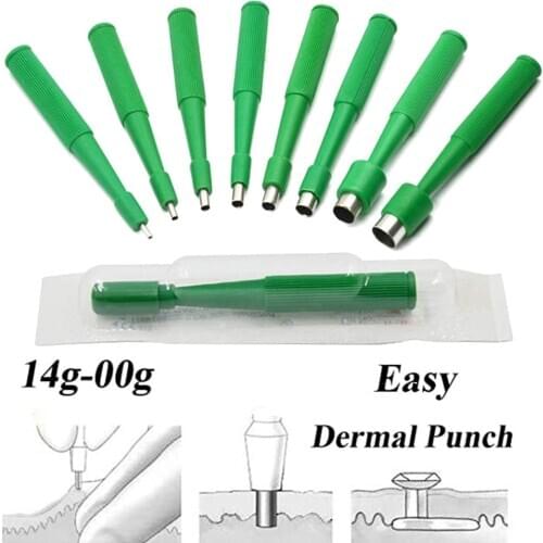 8PCS Mix Sizes Sterilized Disposable Biopsy Dermal Puncher For Skin Tool Piercing Easy Use Professional Dermal Piercing machine