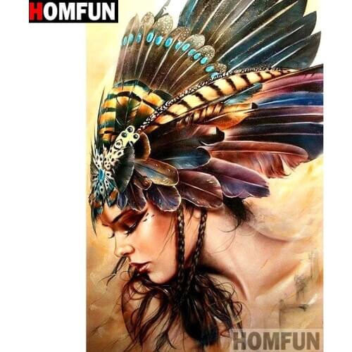 HOMFUN Full Square/Round Drill 5D DIY Diamond Painting "Character beauty" Embroidery Cross Stitch 5D Home Decor Gift A14674