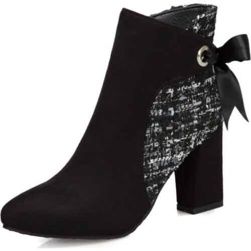 Big SizeBow boots boots women shoes ankle boots for women ladies boots shoes woman winter