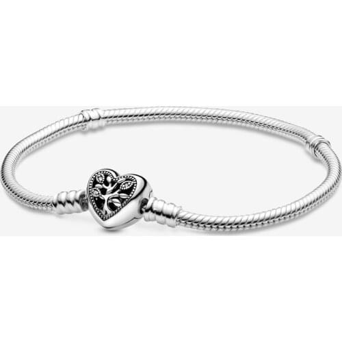 Pan Bracelet 100% 925 Sterling Silver Moments Clasp Snake Chain Bracelet Fit Original Charms Diy Jewelry