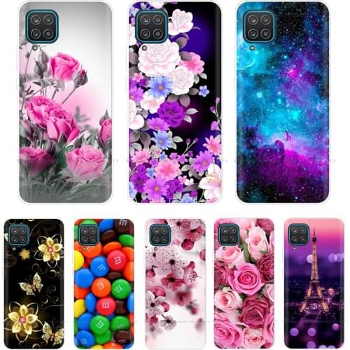 Case For Samsung A12 6.5" Silicone Soft TPU Phone Cover For Samsung Galaxy A12 Case A 12 Butterfly Flower Protective Case Bumper