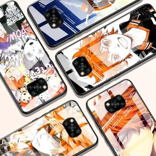 Anime Volleyball Haikyuu for Xiaomi POCO X3 NFC F3 M2 X2 F2 Redmi K30 Redmi Note 9 Pro Luxury Tempered Glass Phone Case Cover