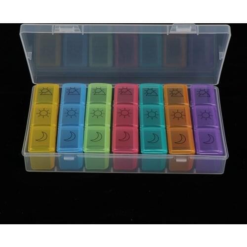 7 Days Pill Box Case Organizer Weekly Pillbox Portable 14/21 Grids Medicine Drugs Candy Box Container For travel
