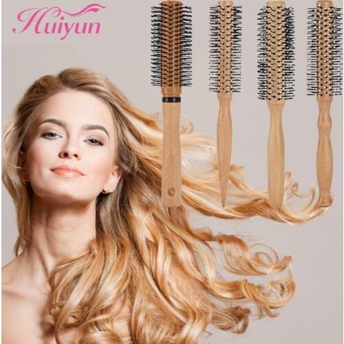 Huiyun Wooden 24 Rows CombTeeth Massage Detangling Curly Rolling Hair Brush Scalp Care Healthy Natural Beech Baber Combs Styling