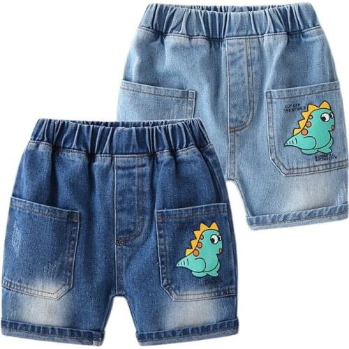 Yocute Kids Clothes Summer Boys Denim Shorts Loose Waist Comfortable Cotton Fabric Casual Cartoon Fashion Pants Children Shorts