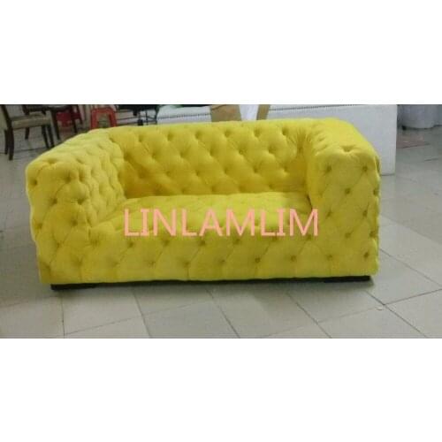 Top graded cow real genuine leather sofa sectional living room sofa neoclassical couch 2-seater chesterfield sofa leather button