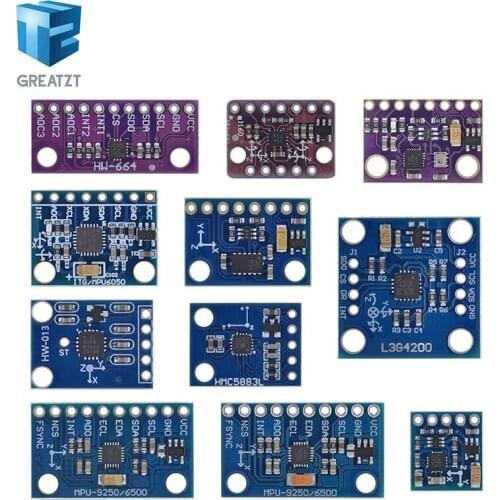 MPU-6050 MPU-9250 BMI160 LSM303DLHC L3G4200D HMC5883L ADXL335 LIS3DSH 3 6 9-Axis Attitude +Gyro+Accelerator+Magnetometer Sensor