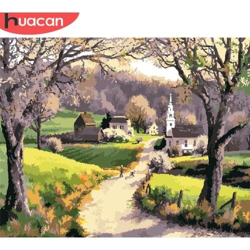HUACAN Paint By Number Nature Hand Painted Painting Art Gift DIY Pictures By Numbers Landscape Kits Drawing On Canvas Home Decor